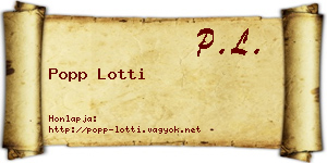 Popp Lotti névjegykártya